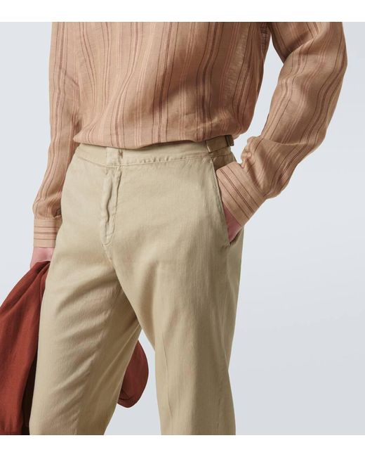 Loro Piana Natural Linen-blend Chinos for men