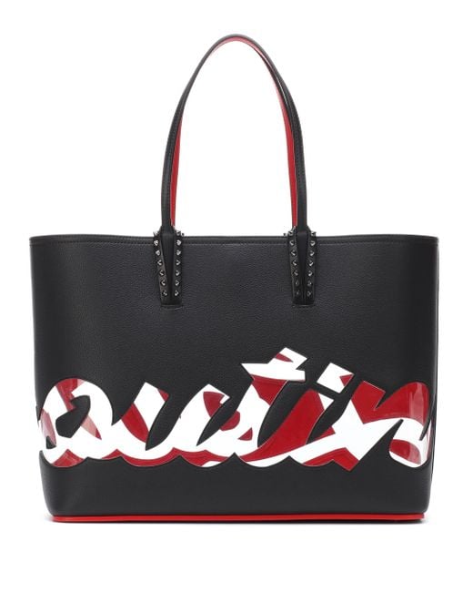 Christian Louboutin Cabata Logo Leather Tote in Black - Lyst
