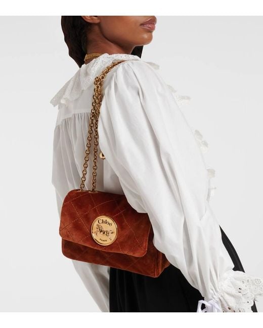 ショルダーバッグ・ポシェット Chloe Caramel Velvet Small Chloe Heritage Shoulder Bag w421.jpg