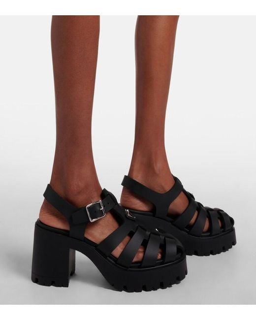 Prada Black Monolith Sandals