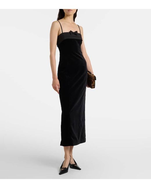 Posse Black Quincy Cotton Velvet Cocktail Dress