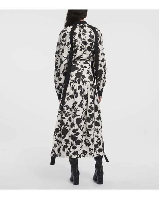 Max Mara White Udente Floral Cotton Maxi Skirt