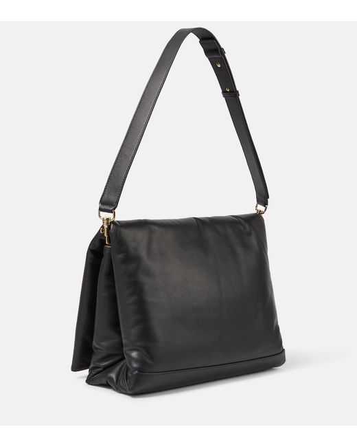 Victoria Beckham Black Puffy Jumbo Chain Leather Shoulder Bag