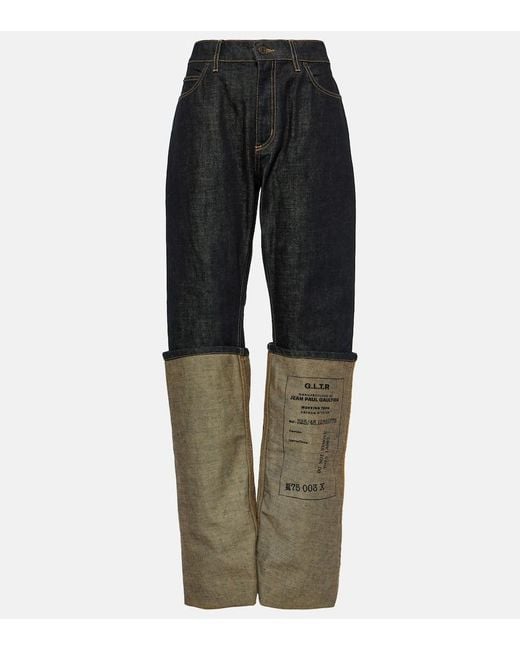 Jean Paul Gaultier Gray Cuff Wide-leg Jeans