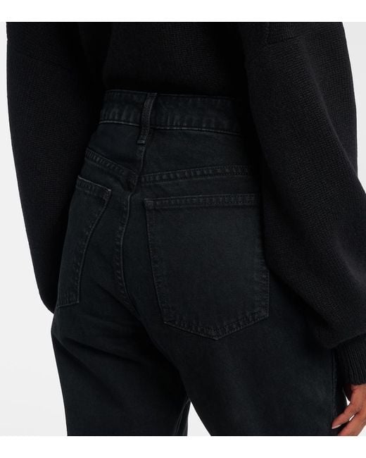 Khaite Blue Abigail Cropped Straight Jeans