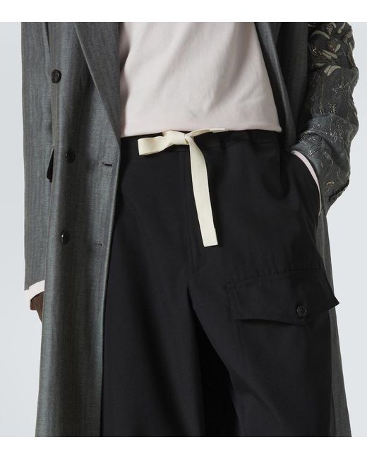 Dries Van Noten Black Wool Sweatpants for men