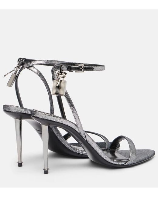 Tom Ford Padlock 85 Metallic Sandals