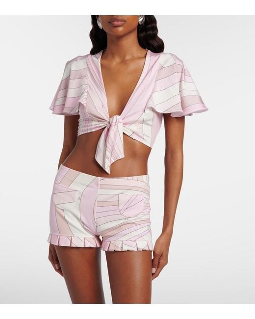 Emilio Pucci Pink Iride Jersey Shorts