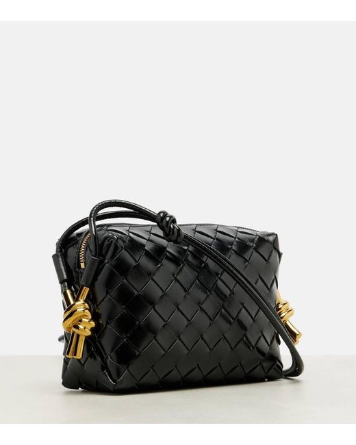Bottega Veneta Black Loop Mini Leather Crossbody Bag