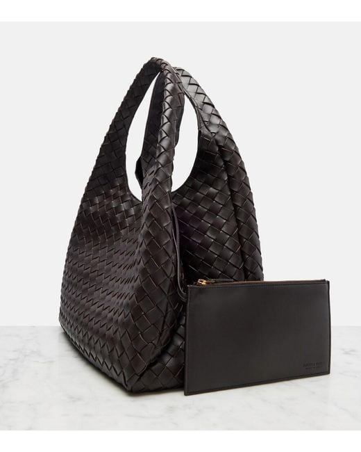 Bottega Veneta Black Schultertasche Campana Large Aus Leder
