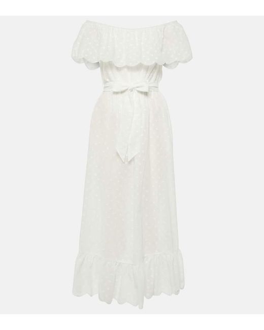 Marysia Swim White Off-shoulder Cotton Midi Dress