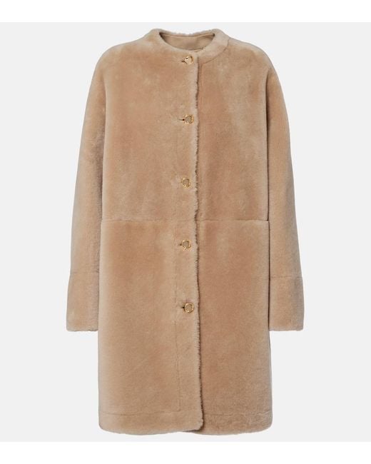 Agnona Natural Shearling Coat