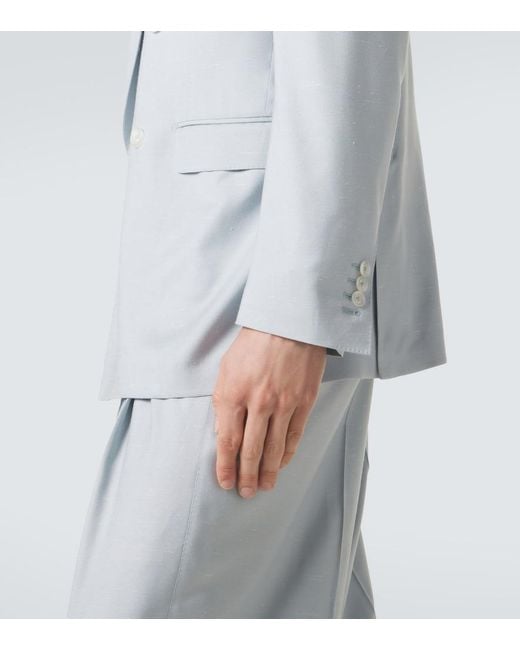 Dolce & Gabbana Blue Double-Breasted Blazer for men