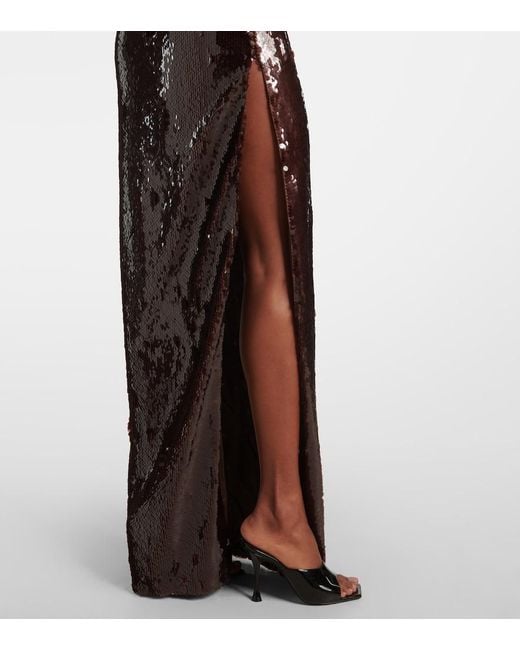 Magda Butrym Purple Sequined Draped Gown