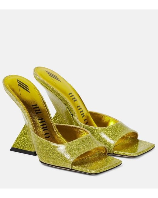 The Attico Yellow Cheope Glitter Mules