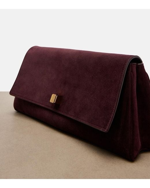 Khaite Purple Audrey Suede Clutch