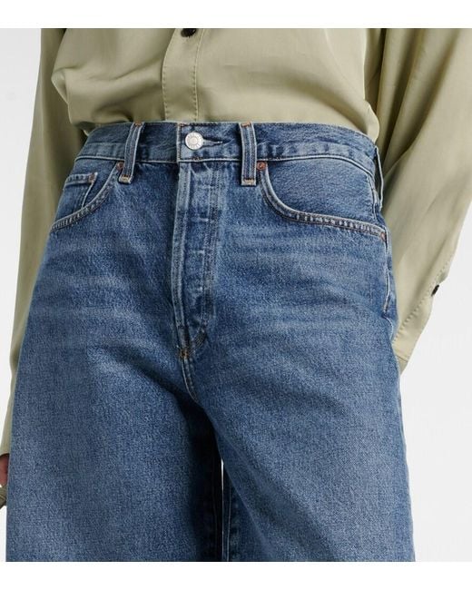 Agolde Blue Risha Low-Rise Denim Bermuda Shorts