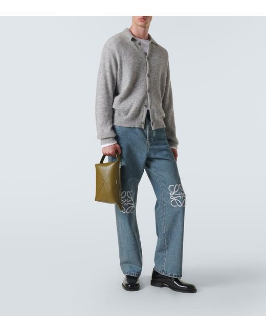 Neceser Puzzle Fold de piel Loewe de hombre de color Verde Lyst