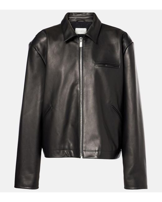 Magda Butrym Black Oversized Leather Jacket