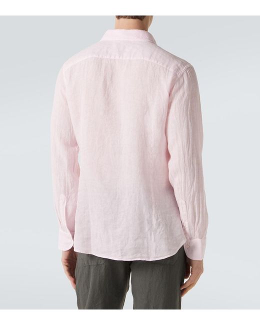 Fedeli Pink Linen Shirt for men