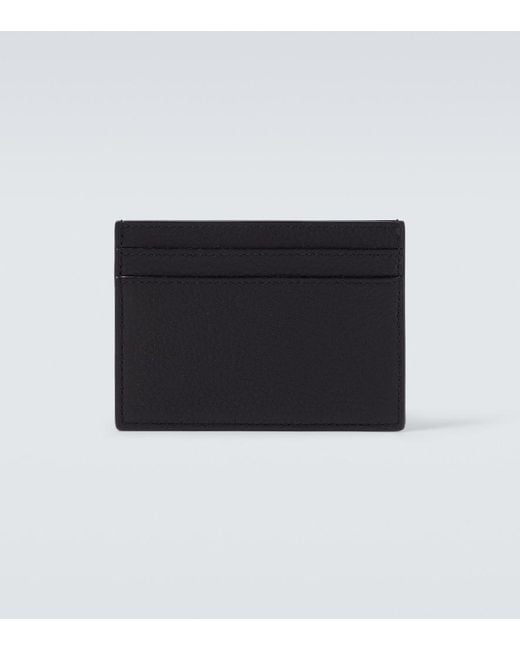 Saint Laurent Black Cassandre Leather Card Holder for men