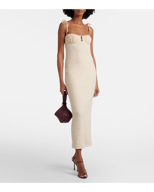 Montce White Petal Midi Dress