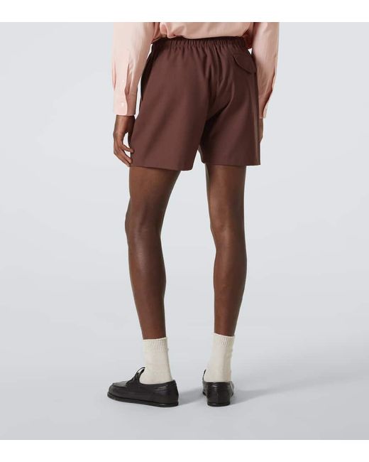 Shorts De Lana Y Mohair Auralee de hombre de color Red