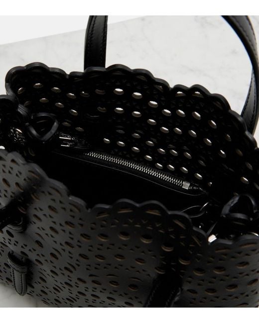 Alaïa Black Mina 20 Vienne Leather Top-Handle Bag