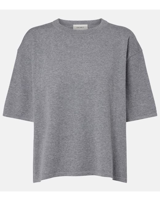 Lisa Yang Gray Rubie Cotton And Cashmere T-Shirt
