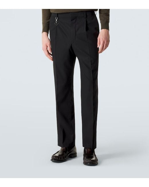 Prada Black Cotton Straight Pants for men