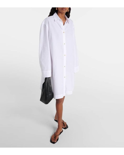 Totême  White Oversized Cotton Shirt Dress