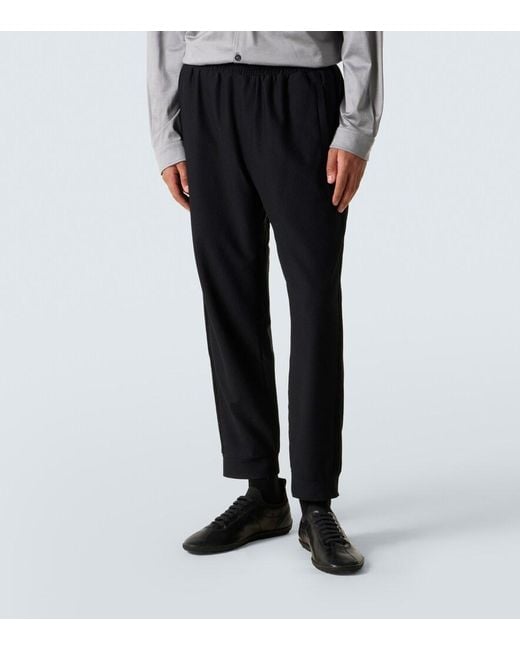 Giorgio Armani Black Gaufre Straight Pants for men