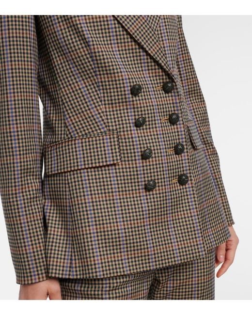 Veronica Beard Brown Claude Checked Blazer