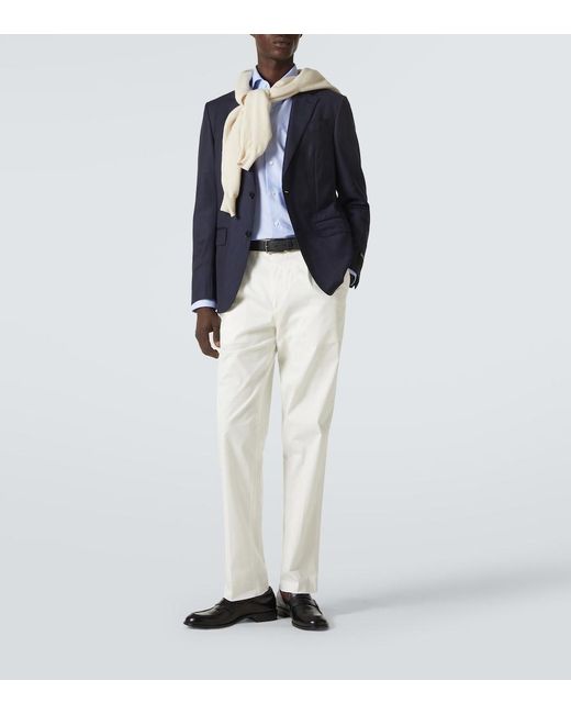 Zegna Blue Cotton Shirt for men