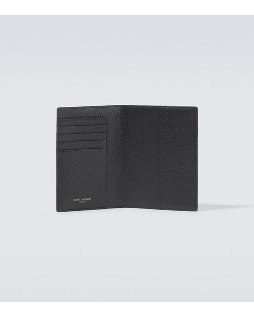 Saint Laurent Black Leather Passport Holder for men