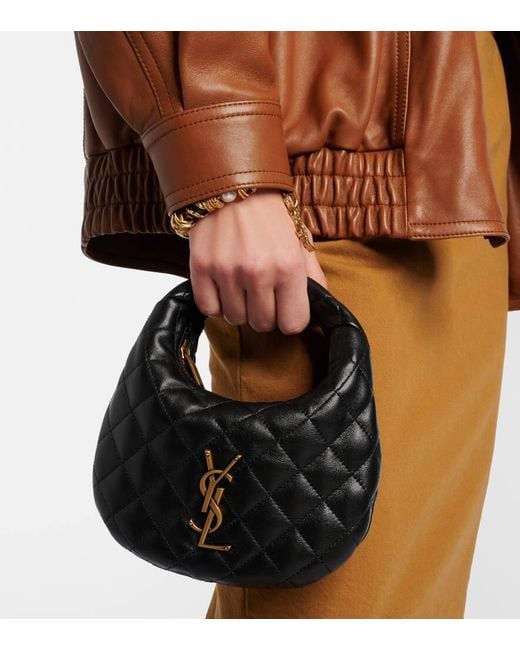 Saint Laurent Black Icarino Mini Leather Top-Handle Bag