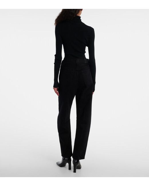 Citizens of Humanity Black Miro High-Rise Barrel-Leg Jeans