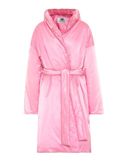 Balenciaga Pink Wrap Padded Nylon Coat