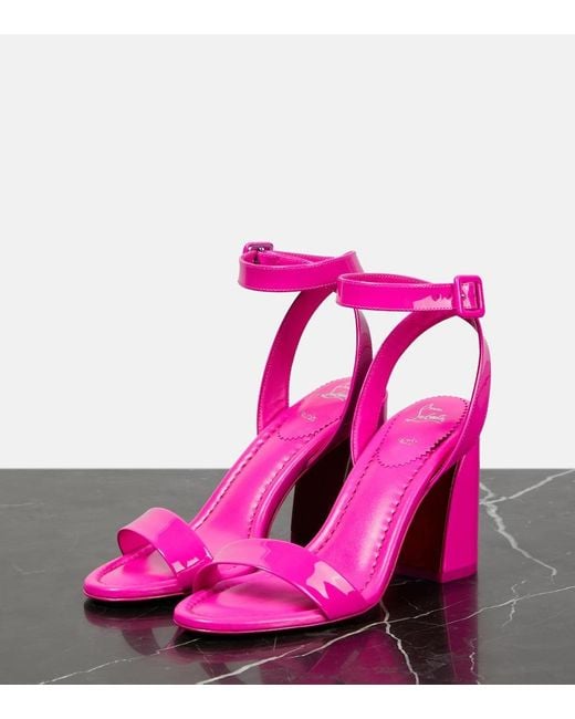 Christian Louboutin Pink Miss Sabina 85 Patent Leather Sandals