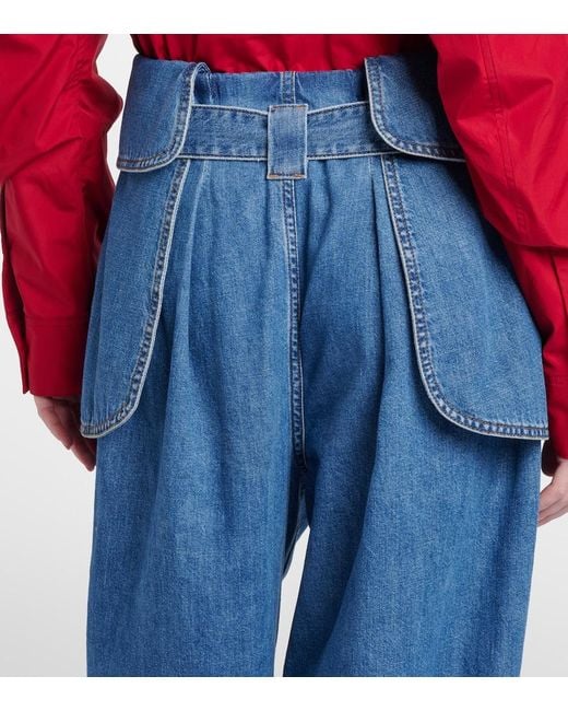 Loewe Blue Belted Wide-Leg Jeans