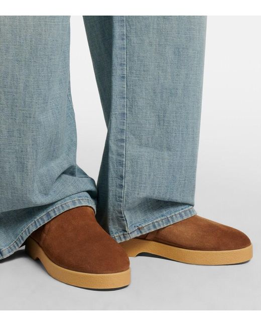 Miu Miu Brown Shearling-Lined Suede Boots