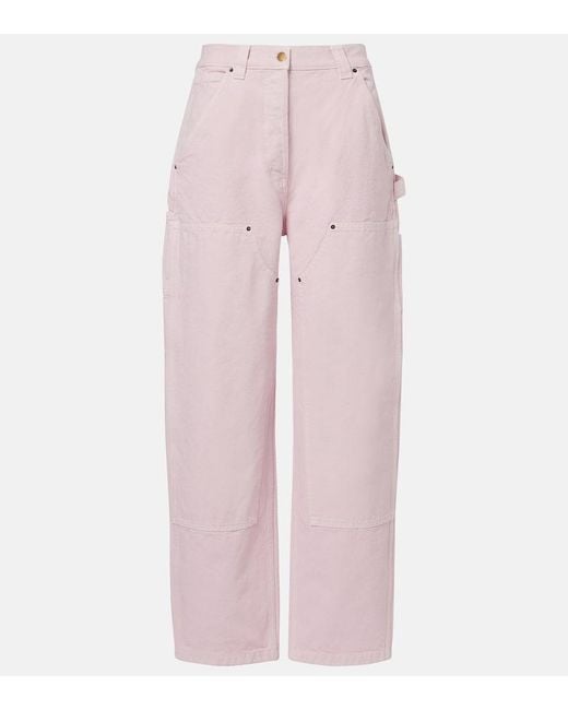 Prada Pink Cotton Canvas Cargo Pants