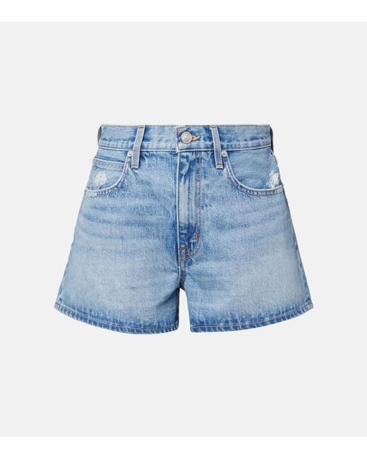 SLVRLAKE Denim Blue Mila Mid-Rise Denim Shorts