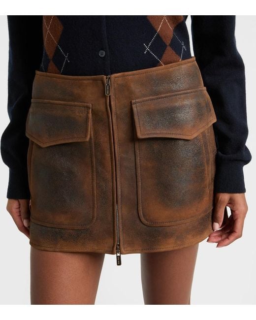 Miu Miu Brown Suede Miniskirt