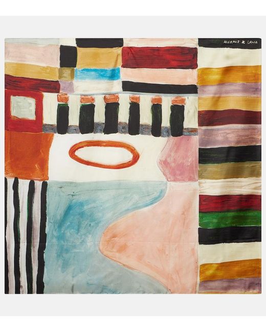 ALÉMAIS Multicolor X Lrnce Michelle Printed Silk Scarf