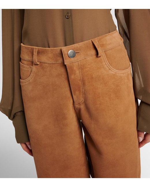 Nour Hammour Brown Milo Suede Wide-Leg Pants