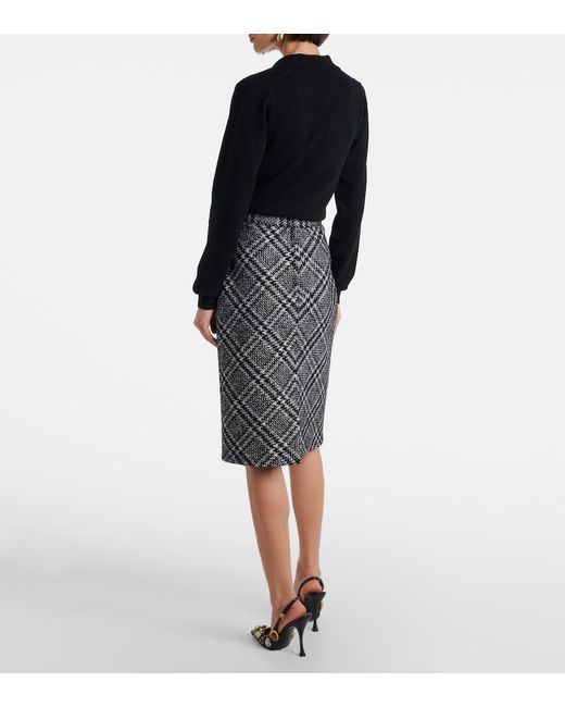Dolce & Gabbana Gray Checked Wool-Blend Miniskirt