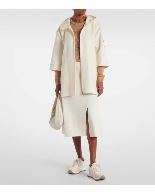 Moncler White Logo Wool-Blend Jacket