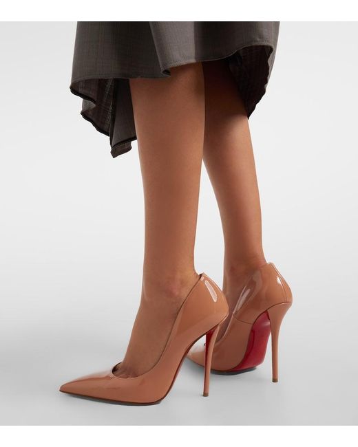 Christian Louboutin Brown Miss Z Patent Leather Pumps