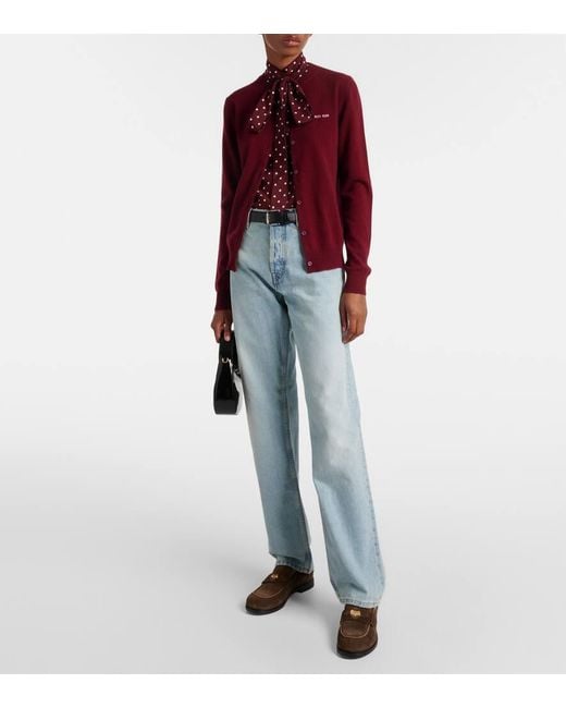 Jean Ample A Taille Basse Miu Miu en coloris Blue